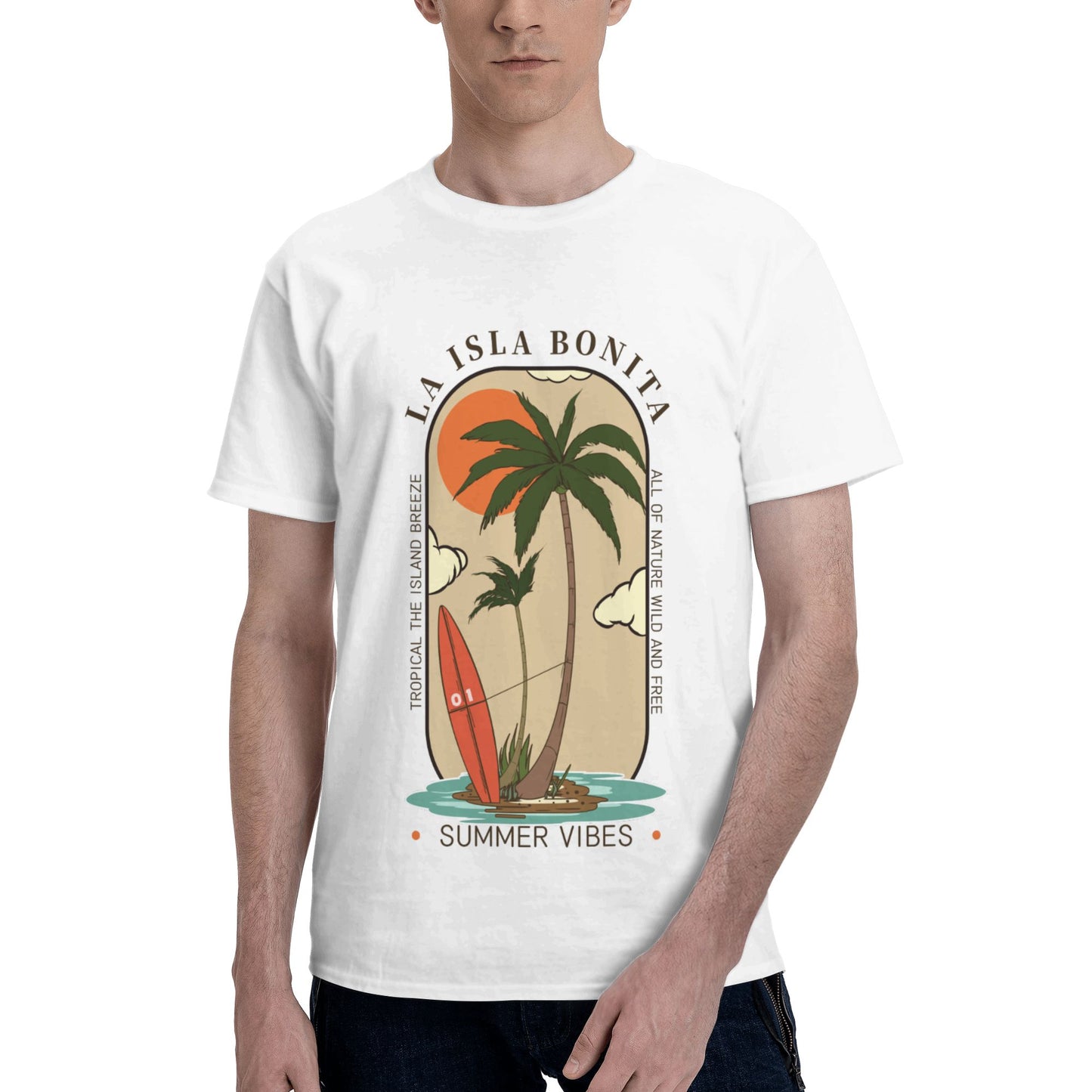 Coconut Trees Men's Short Sleeve Cotton T-Shirt