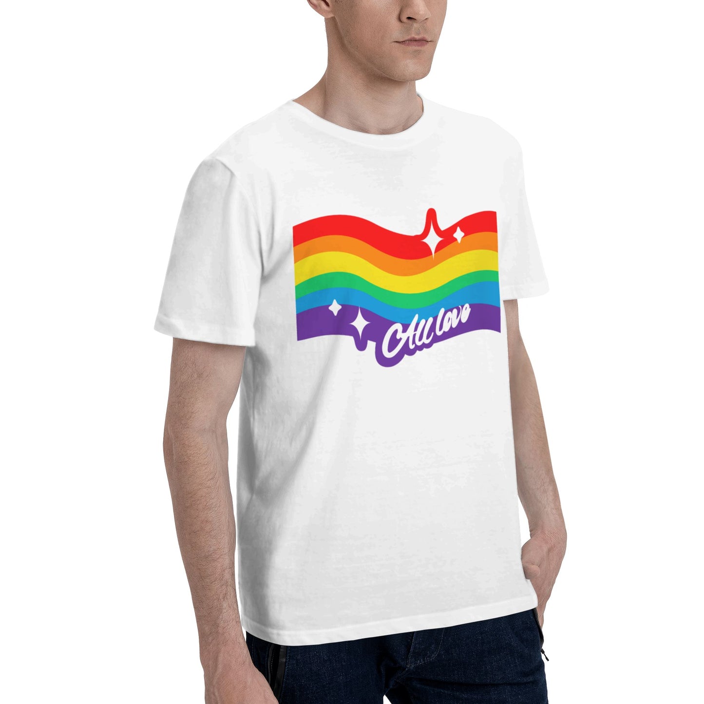 Rainbow Flag Short Sleeve Cotton T-Shirt For Men