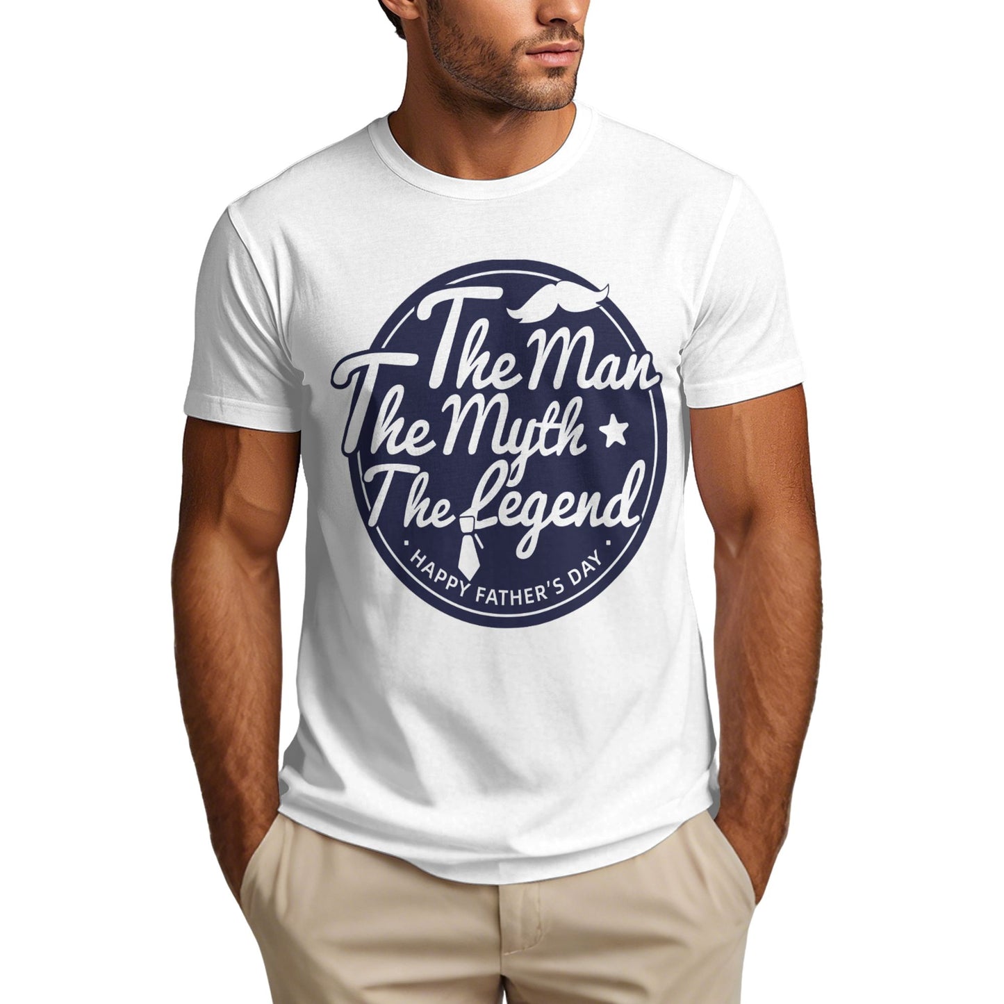 Happy Father's Day Short Sleeve Cotton T-Shirt For Men