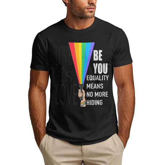Rainbow Flashlight Short Sleeve Cotton T-Shirt For Men