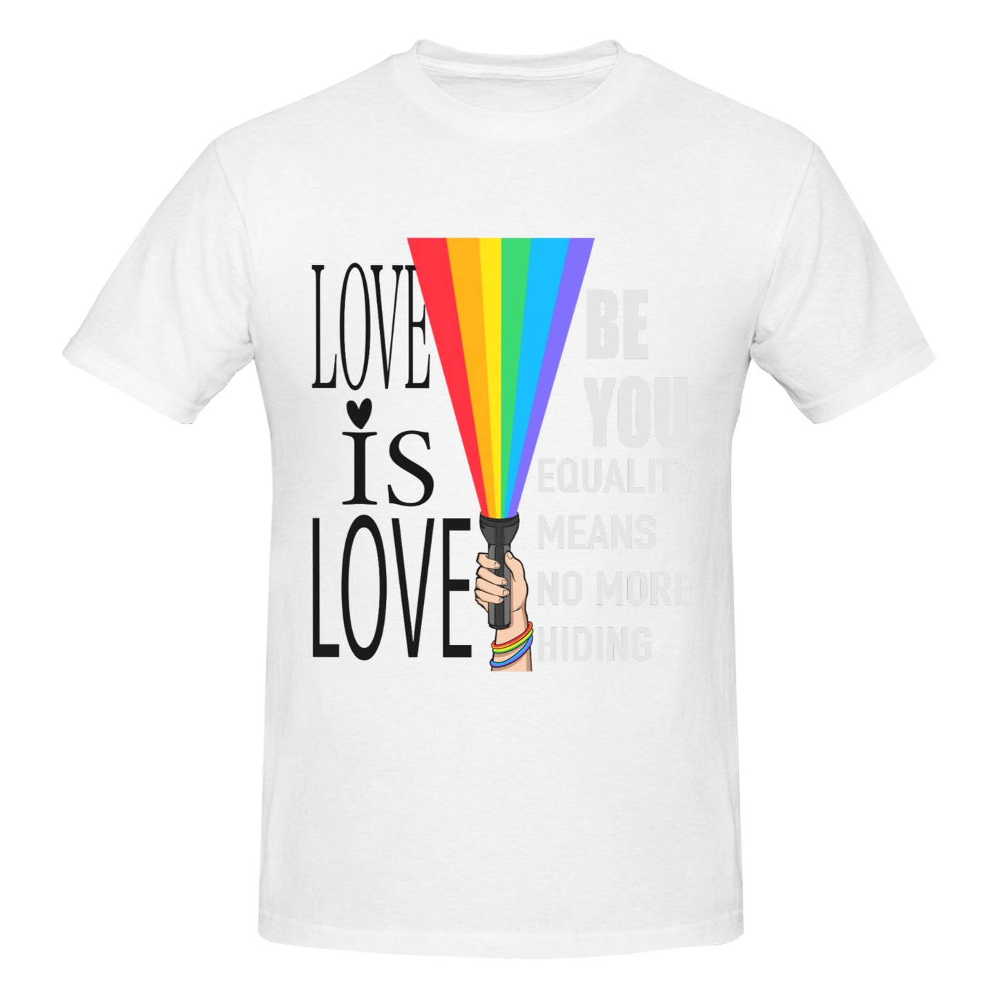 Rainbow Flashlight Short Sleeve Cotton T-Shirt For Men