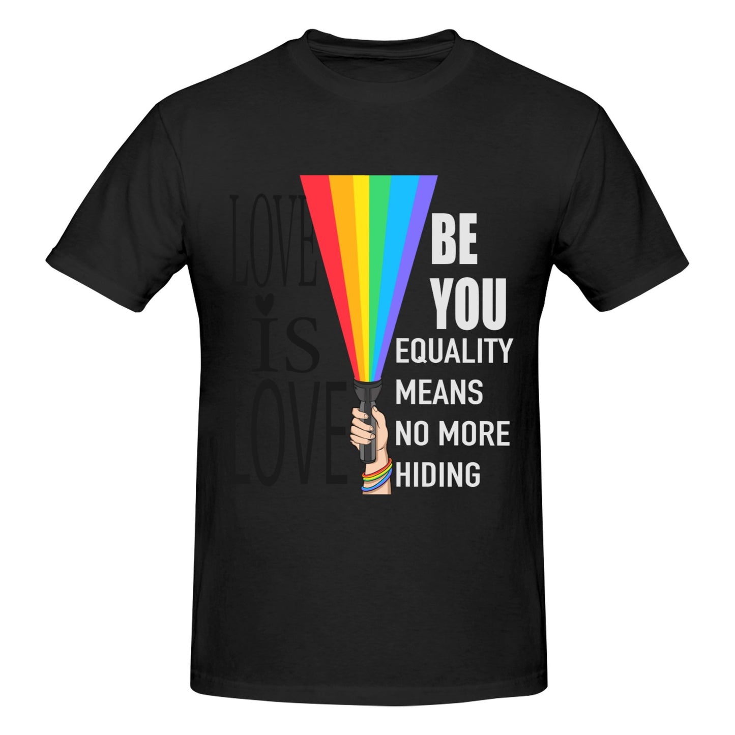 Rainbow Flashlight Short Sleeve Cotton T-Shirt For Men