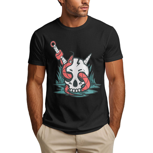 Skull Short Sleeve Cotton T-Shirt For Men