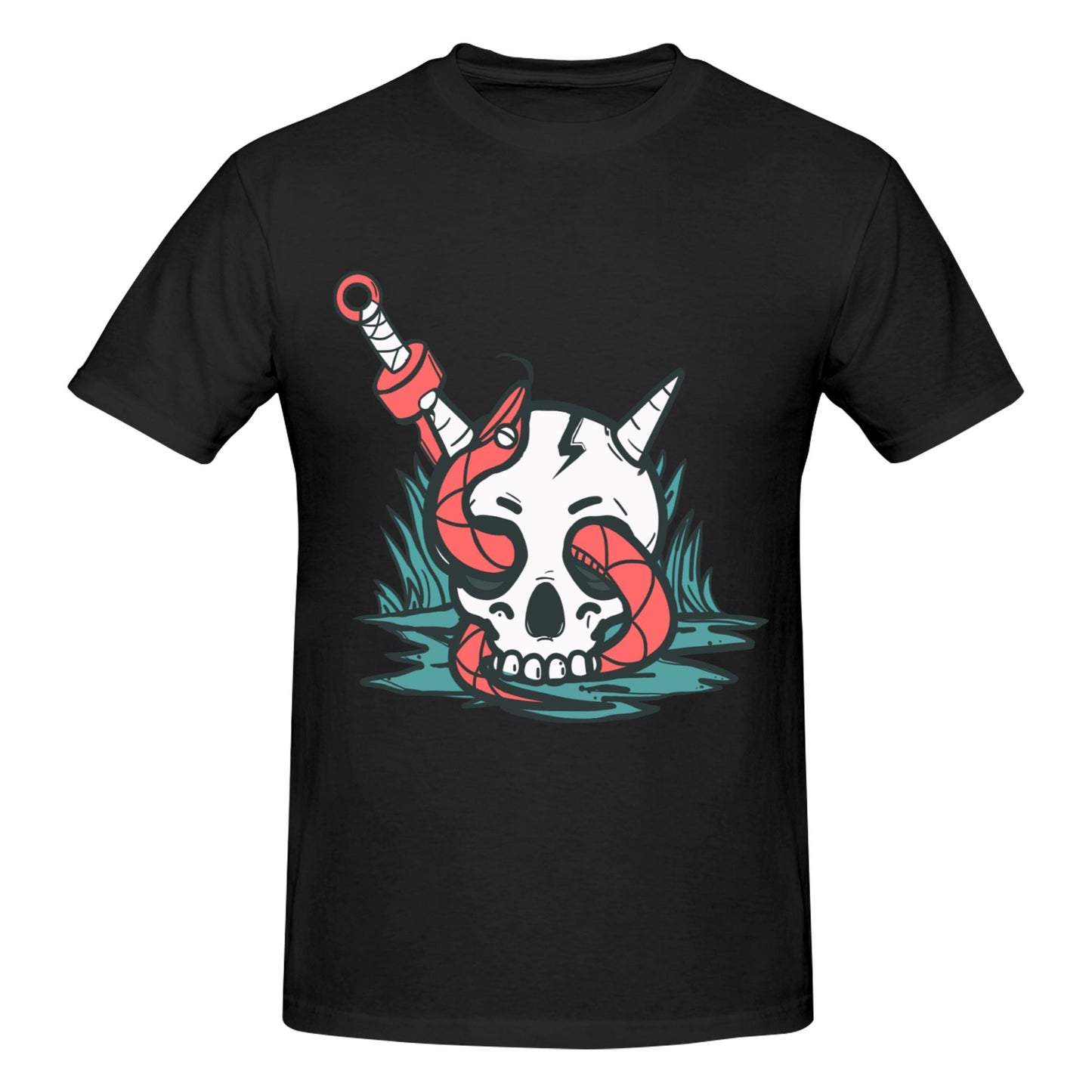 Skull Short Sleeve Cotton T-Shirt For Men