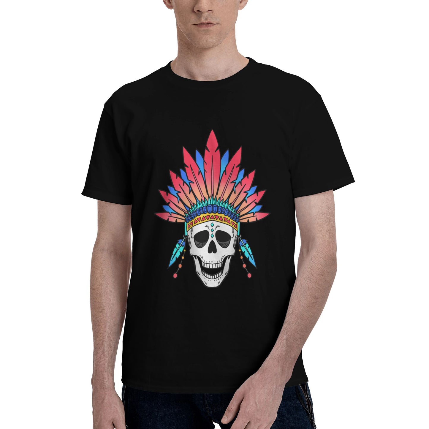 Skull Design Men's Short Sleeve Cotton T-Shirt
