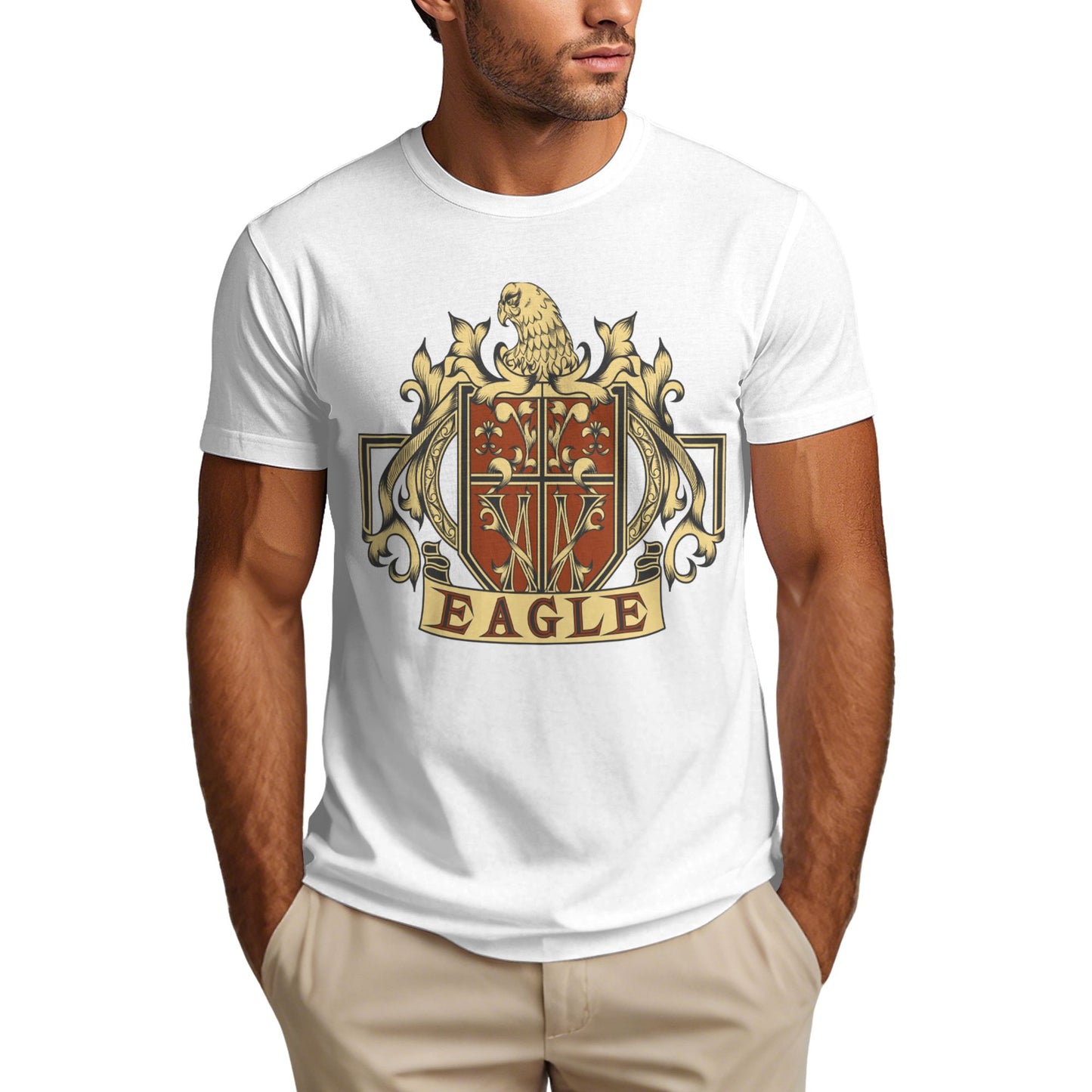 Eagle Badge Men's Short Sleeve Cotton T-Shirt