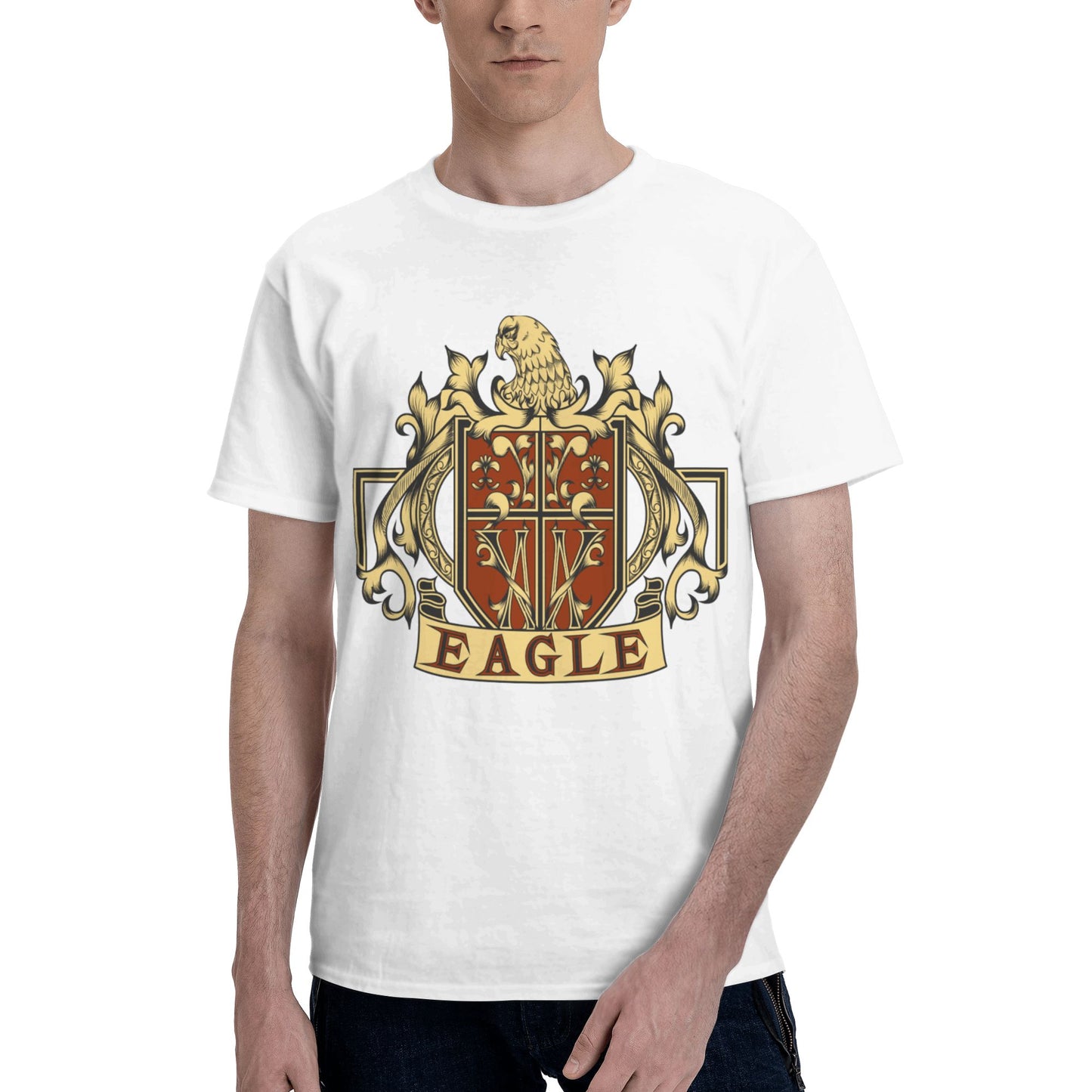 Eagle Badge Men's Short Sleeve Cotton T-Shirt