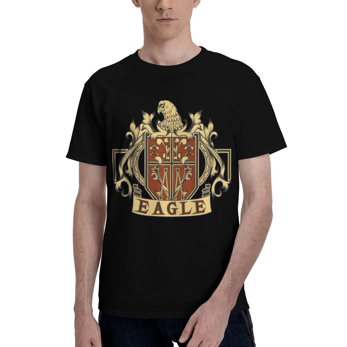 Eagle Badge Men's Short Sleeve Cotton T-Shirt