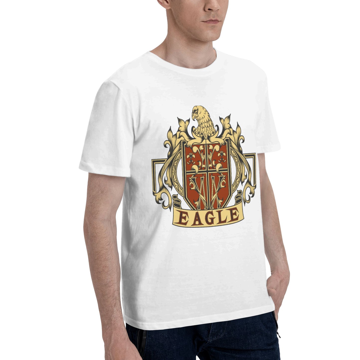 Eagle Badge Men's Short Sleeve Cotton T-Shirt