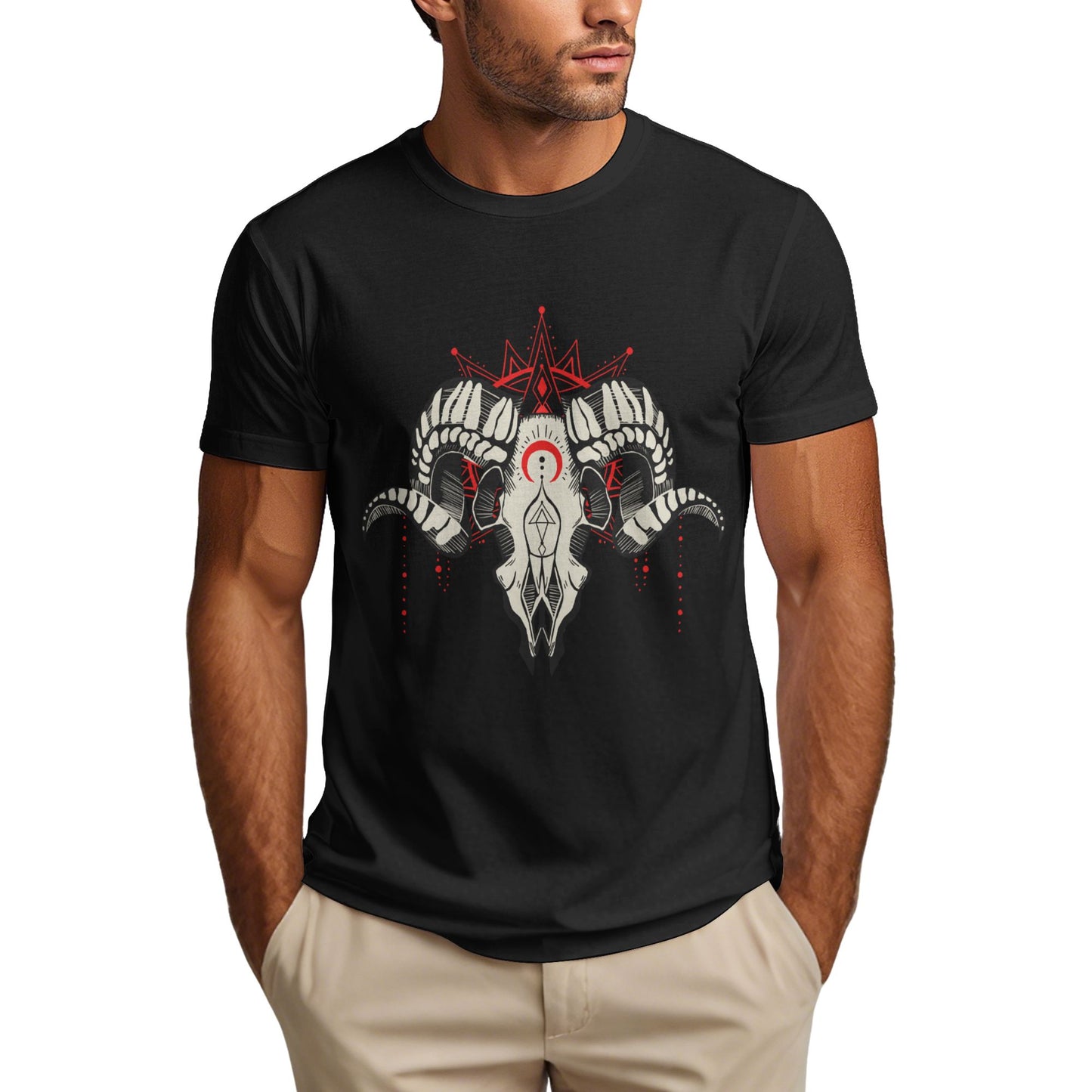 Rams King Short Sleeve Cotton T-Shirt For Men