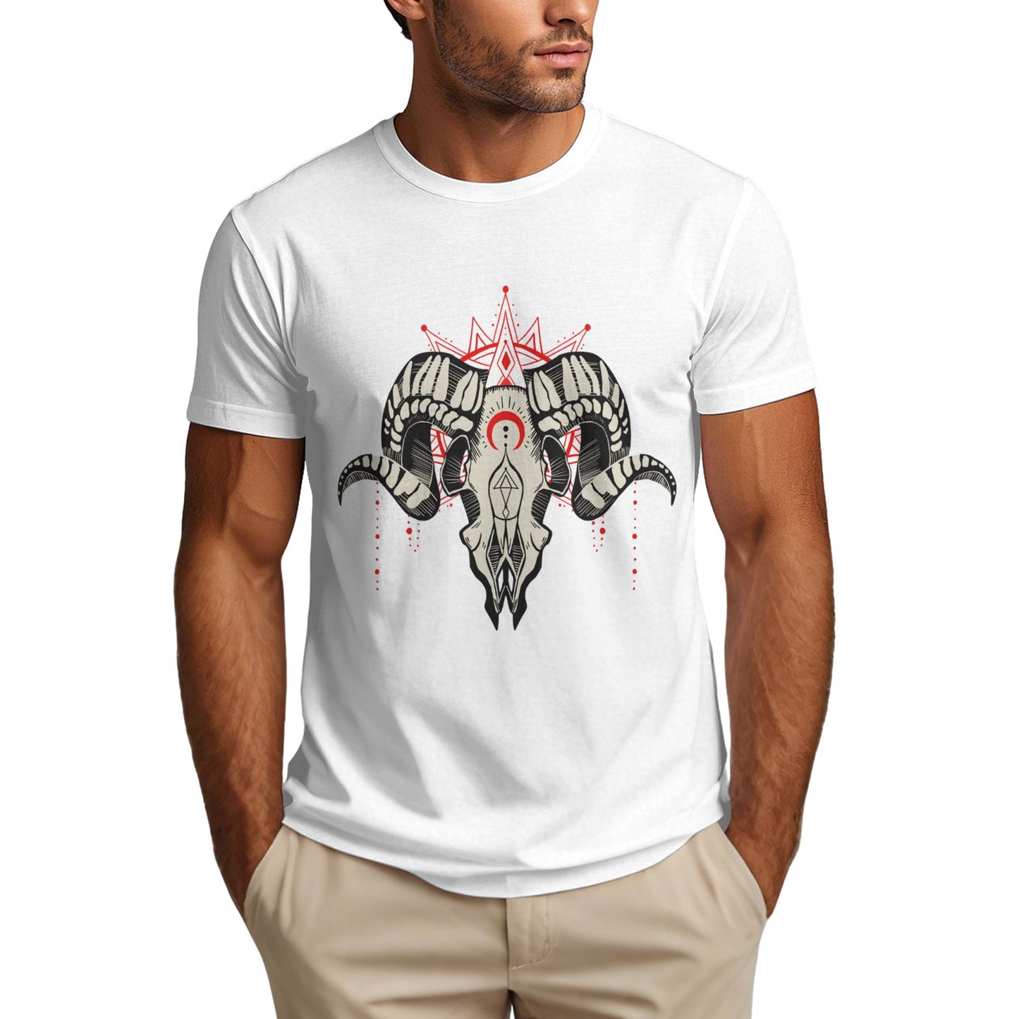 Rams King Short Sleeve Cotton T-Shirt For Men