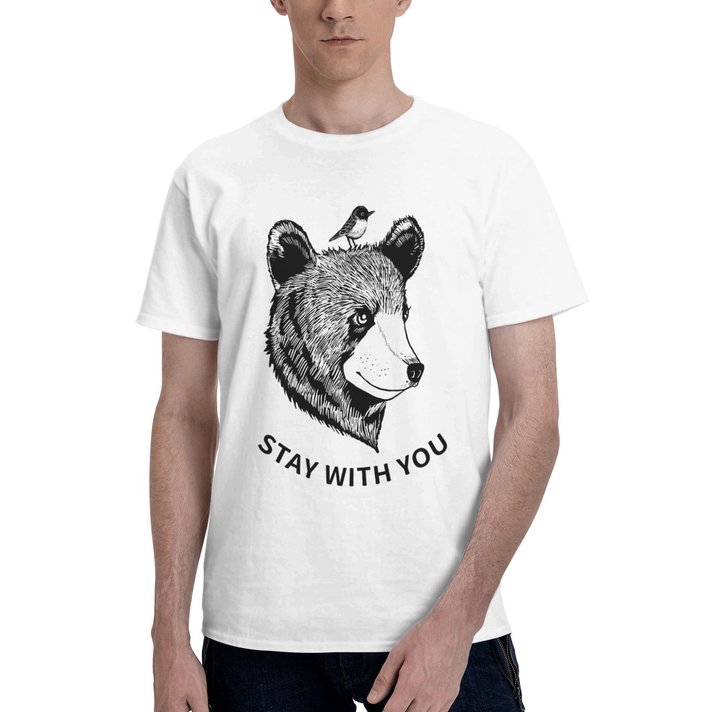 Brown Bear Men's Short Sleeve Cotton T-Shirt