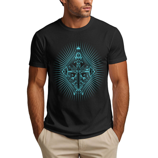 Badge Design Men's Short Sleeve Cotton T-Shirt