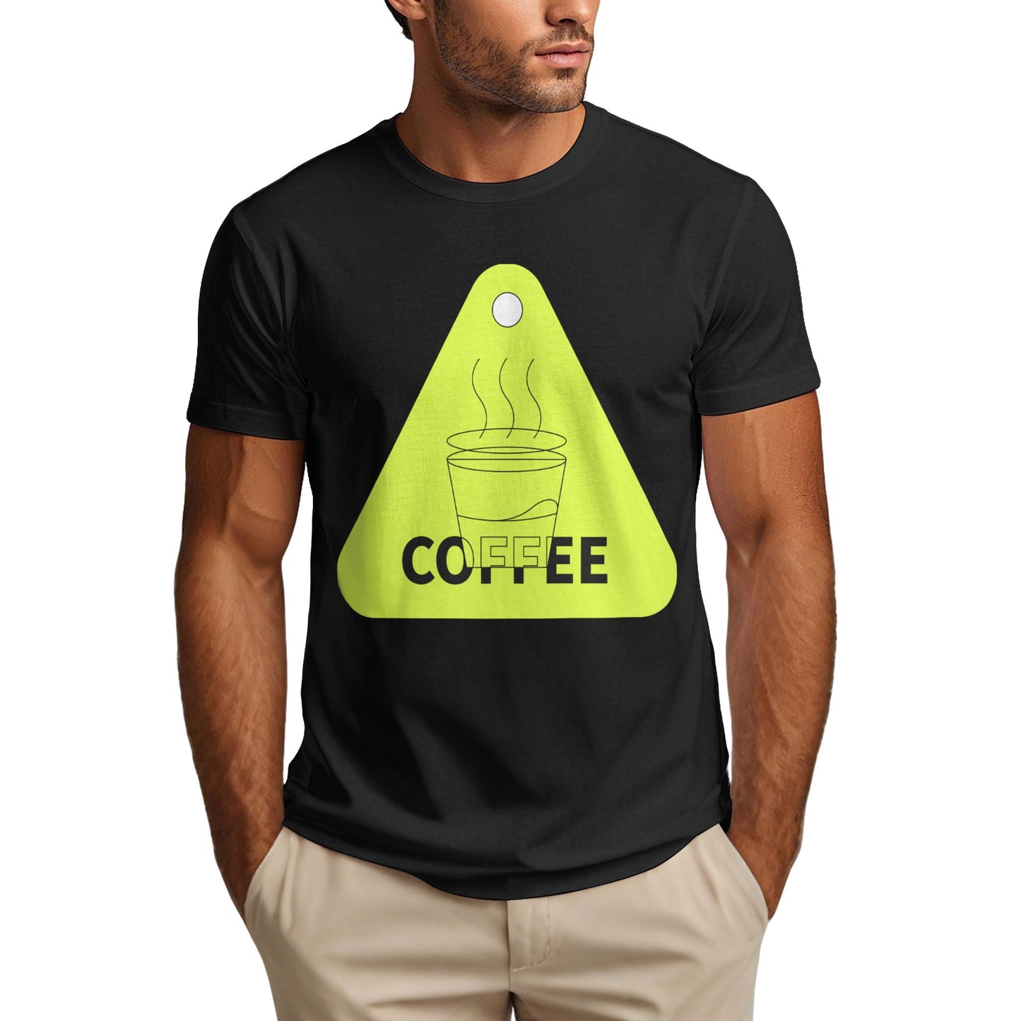 Coffee Time Men's Short Sleeve Cotton T-Shirt