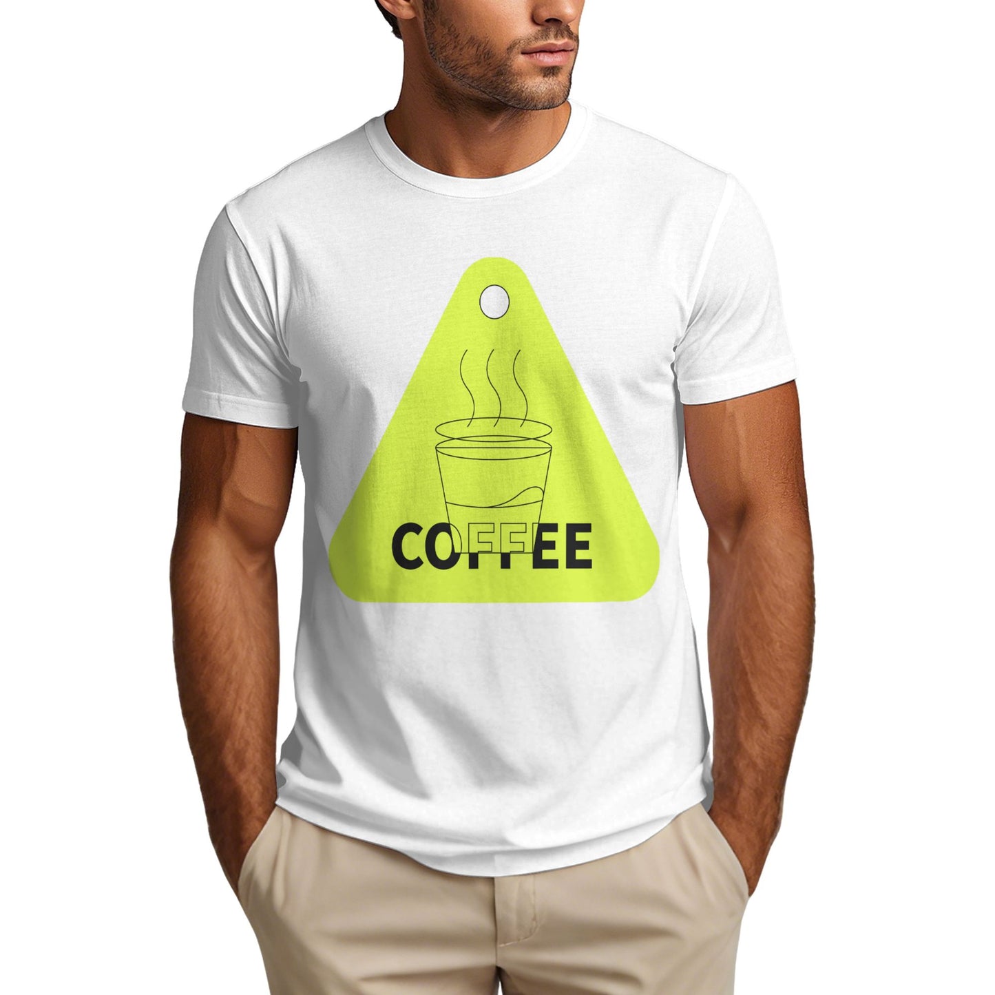 Coffee Time Men's Short Sleeve Cotton T-Shirt