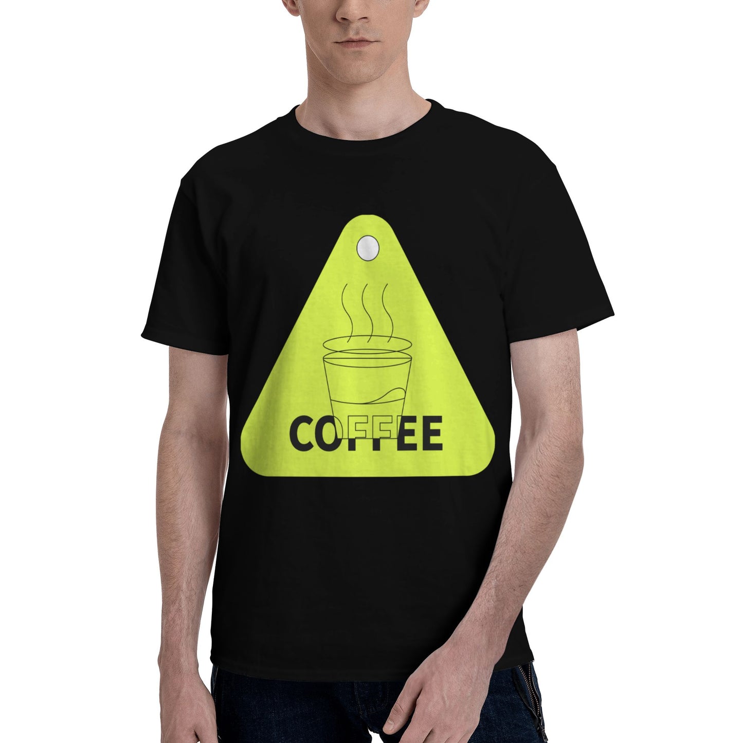 Coffee Time Men's Short Sleeve Cotton T-Shirt