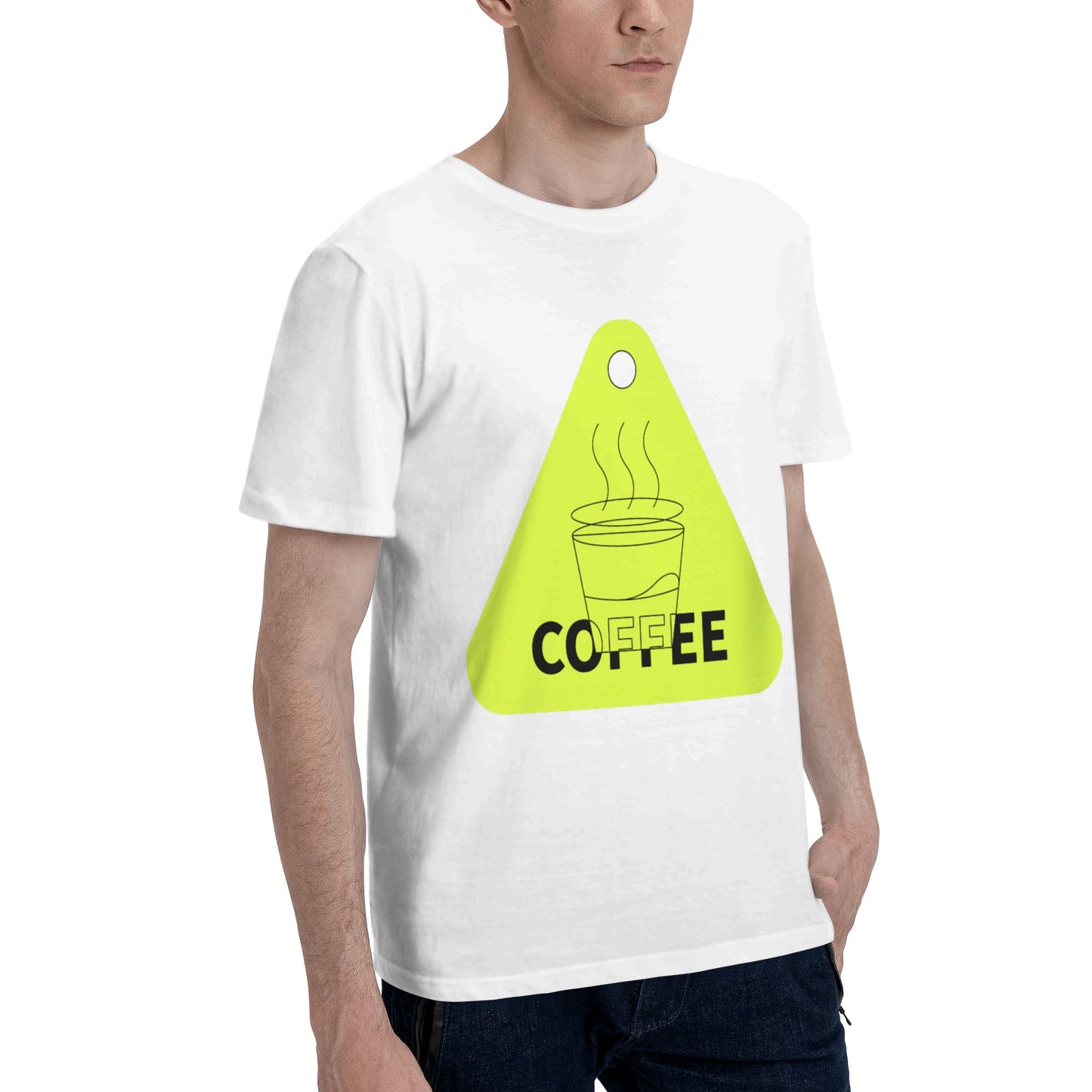 Coffee Time Men's Short Sleeve Cotton T-Shirt