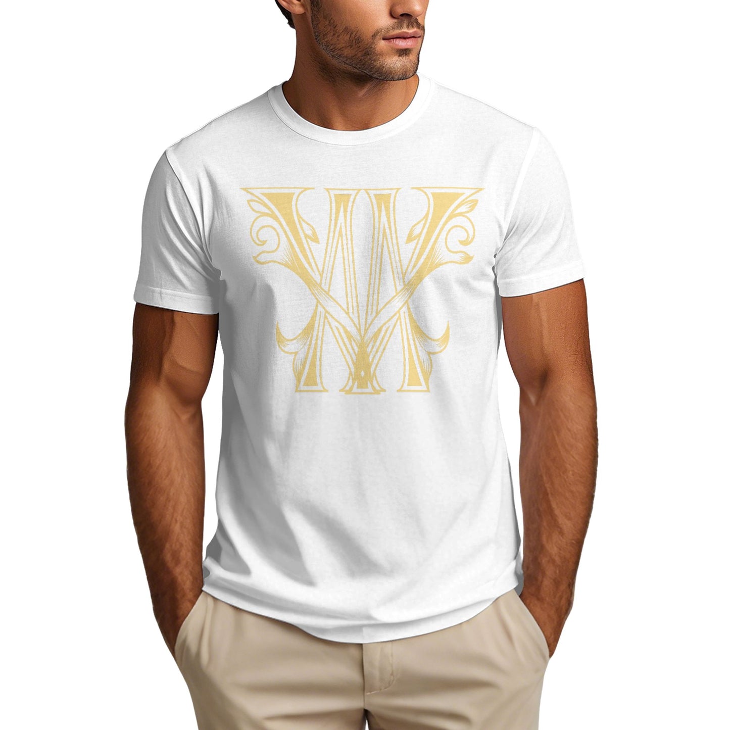 Typography Design Short Sleeve Cotton T-Shirt For Men