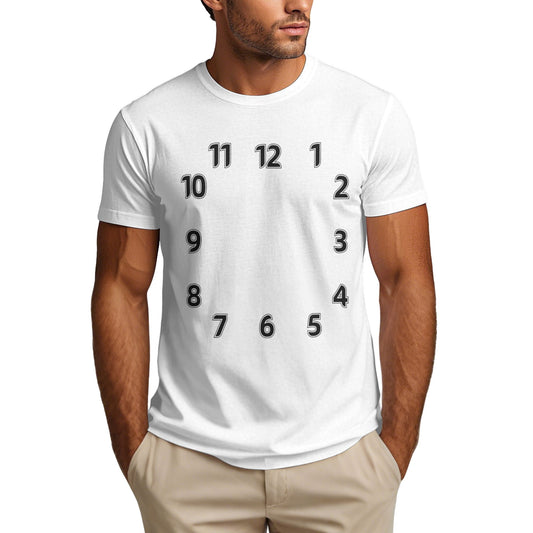 Digital Clock Men's Short Sleeve Cotton T-Shirt