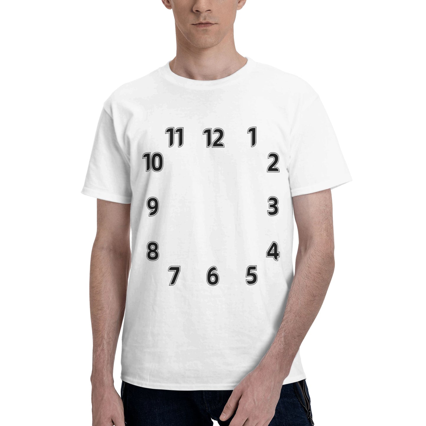 Digital Clock Men's Short Sleeve Cotton T-Shirt