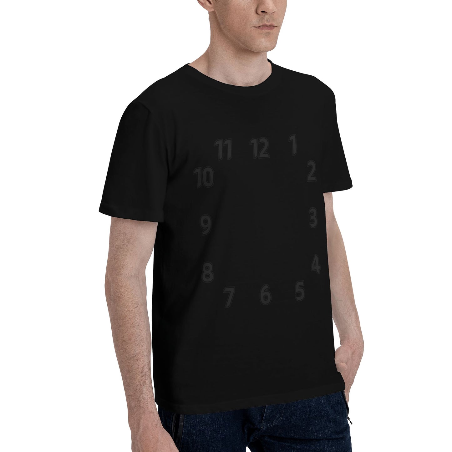 Digital Clock Men's Short Sleeve Cotton T-Shirt