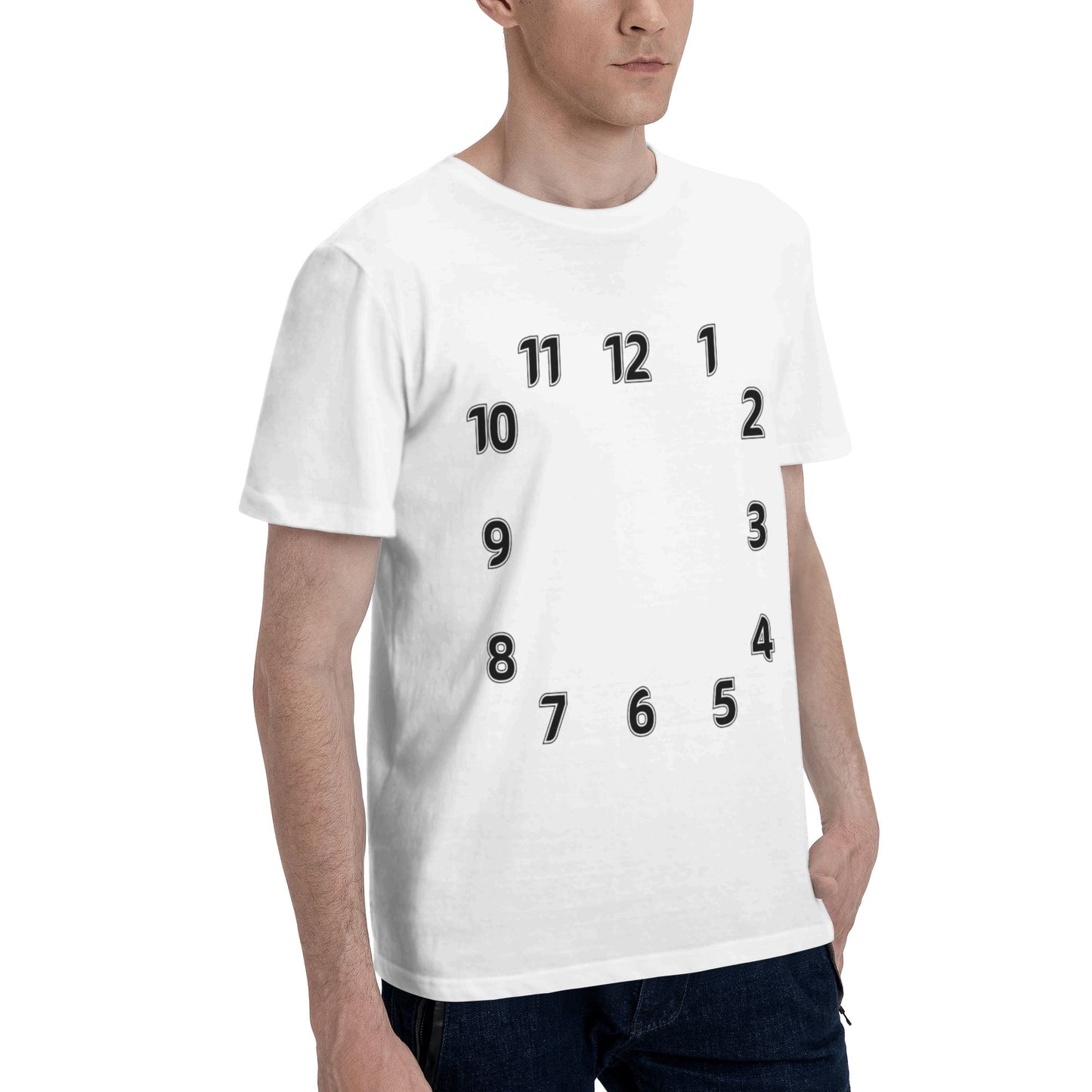 Digital Clock Men's Short Sleeve Cotton T-Shirt