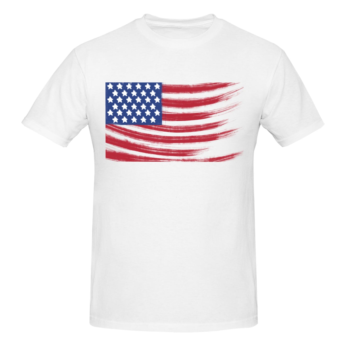 US Flag Short Sleeve Cotton T-Shirt For Men