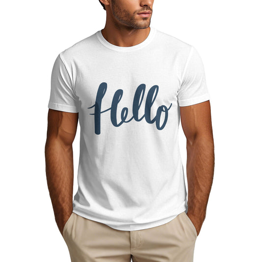 Hello Design Men's Short Sleeve Cotton T-Shirt