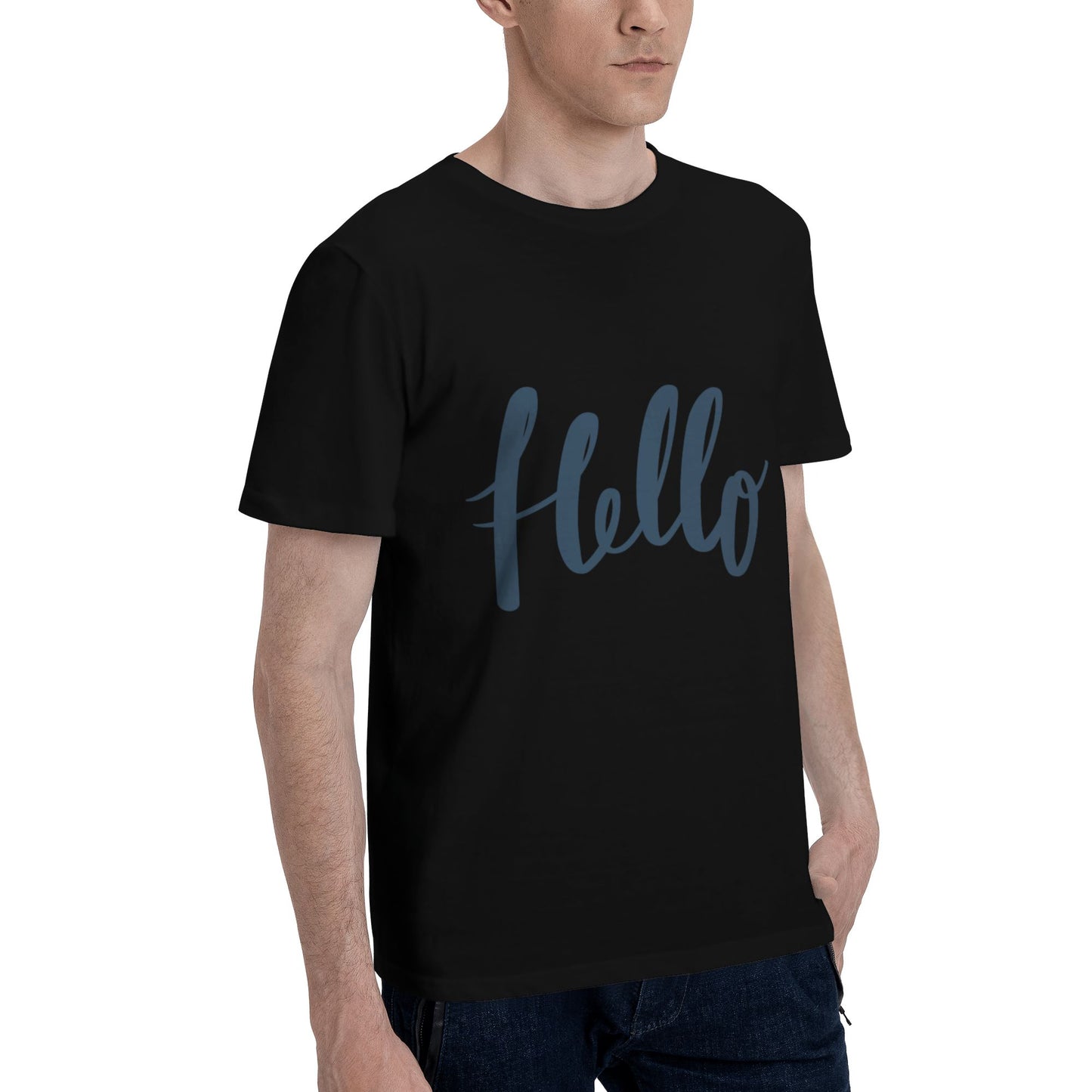 Hello Design Men's Short Sleeve Cotton T-Shirt