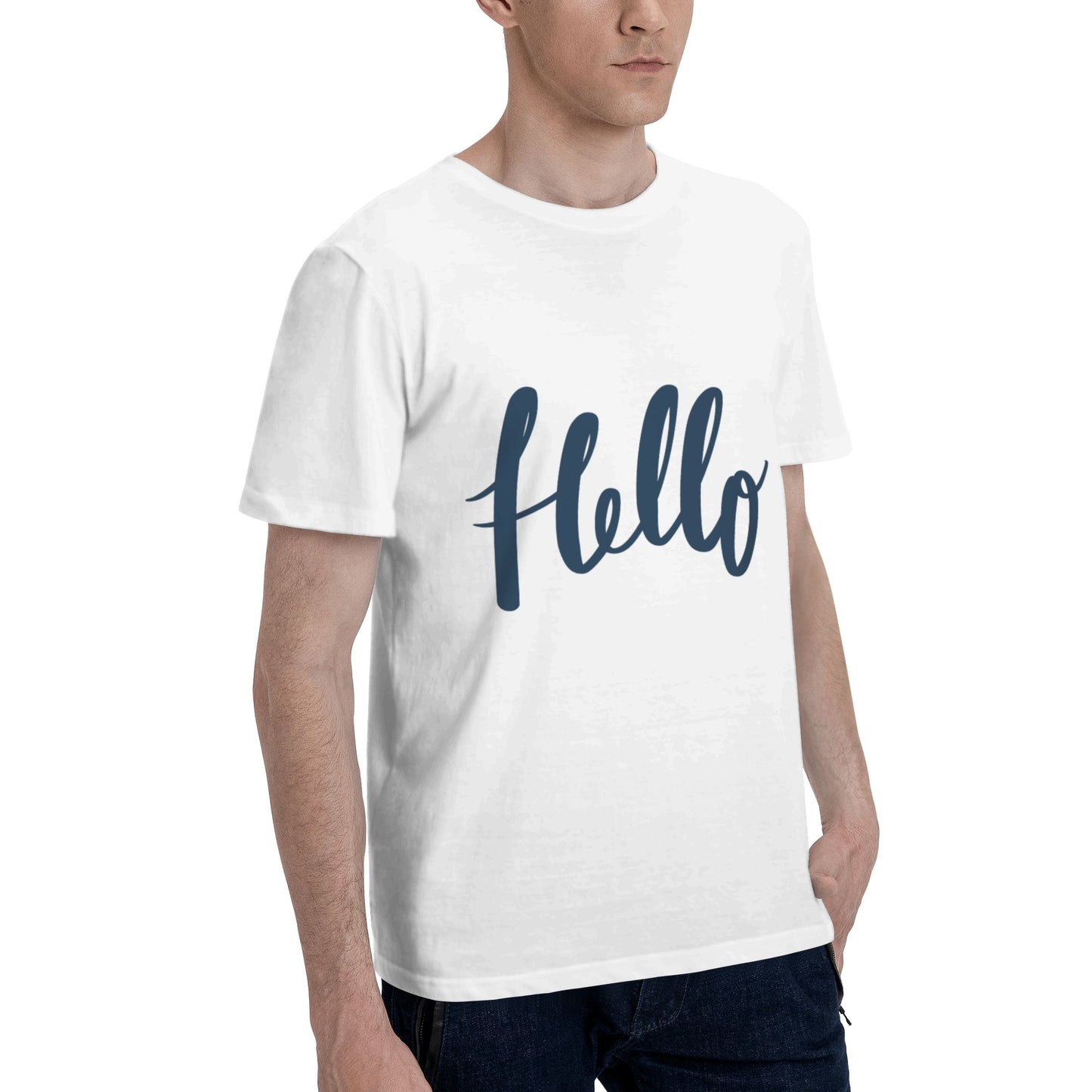 Hello Design Men's Short Sleeve Cotton T-Shirt