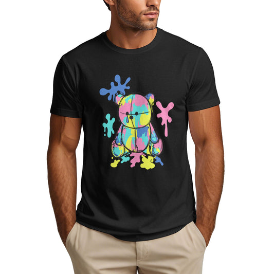 Little Bear Doodle Short Sleeve Cotton T-Shirt For Men