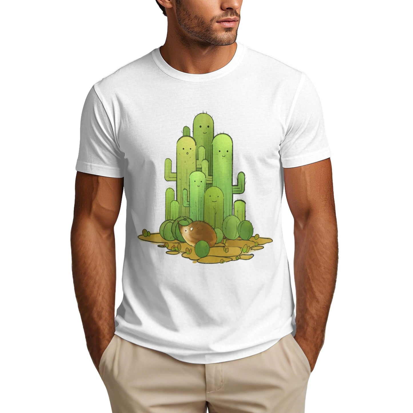 Cactus Men's Short Sleeve Cotton T-Shirt