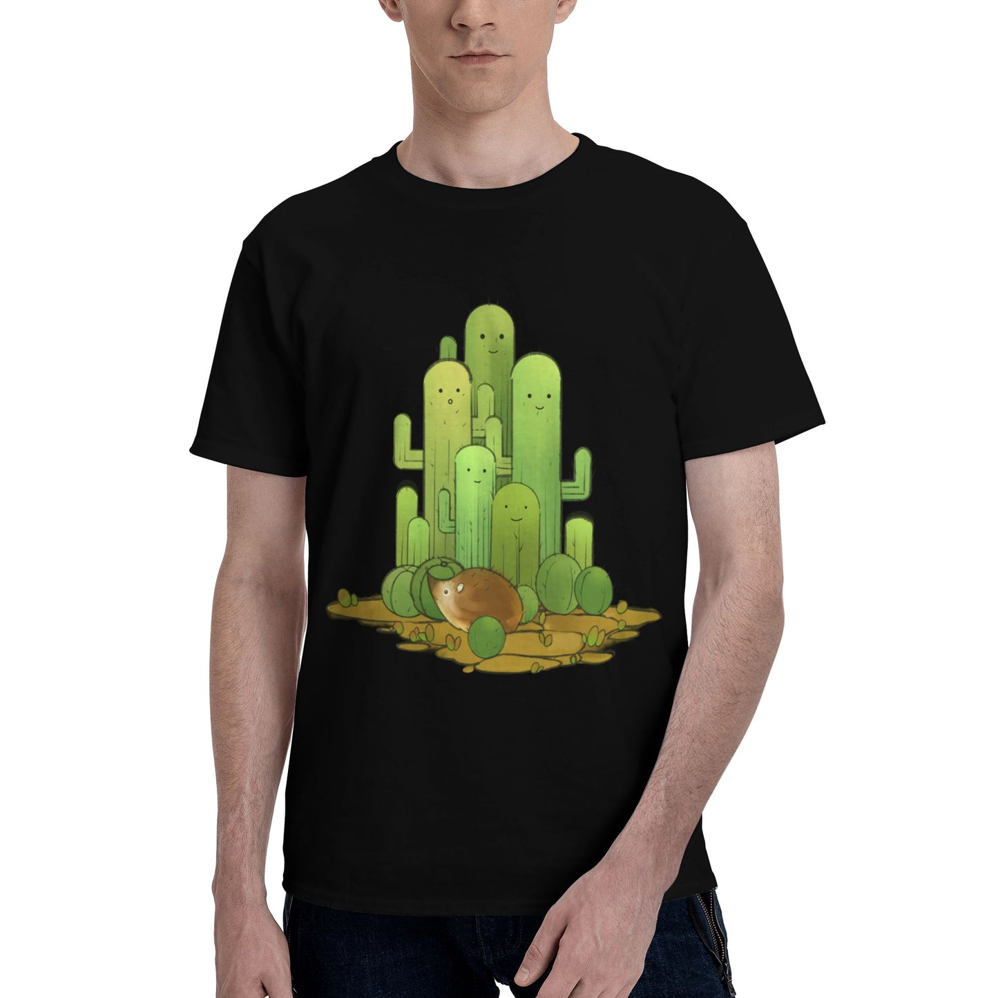 Cactus Men's Short Sleeve Cotton T-Shirt