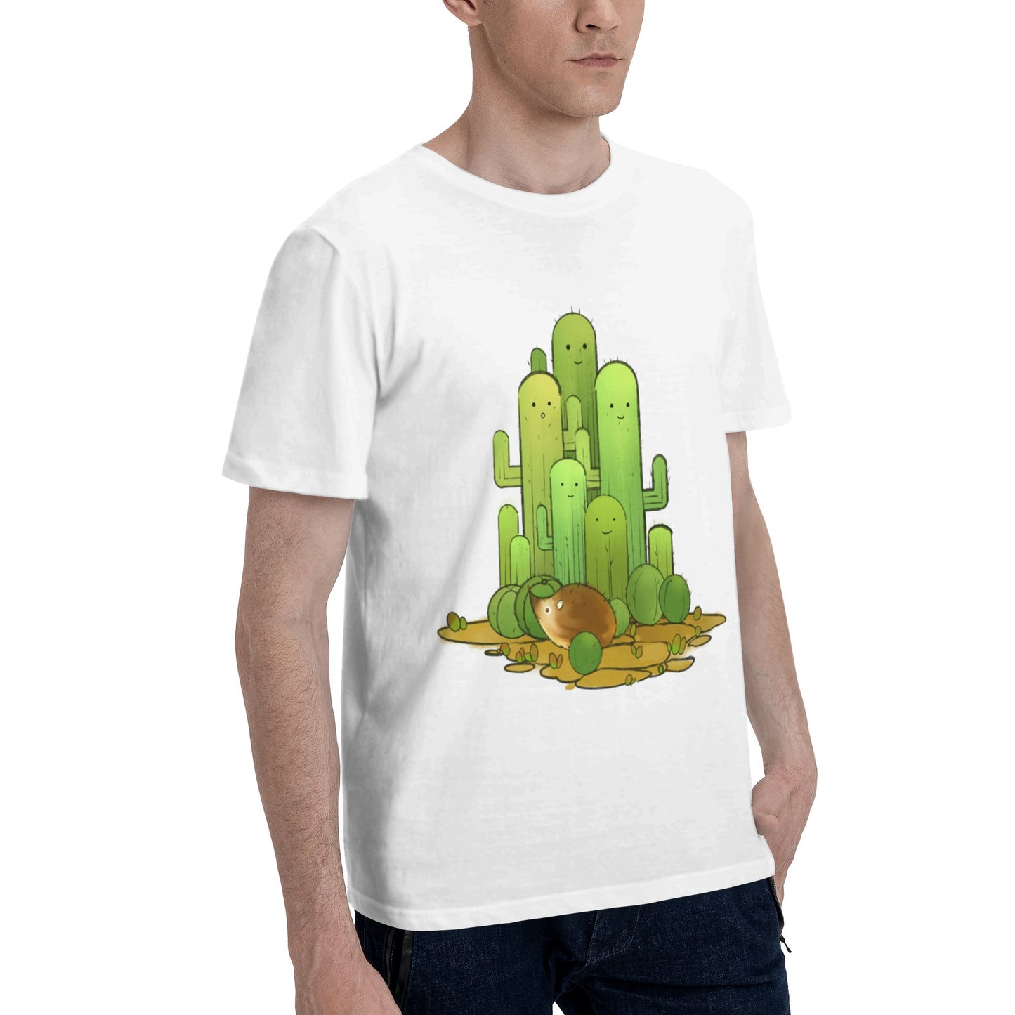 Cactus Men's Short Sleeve Cotton T-Shirt