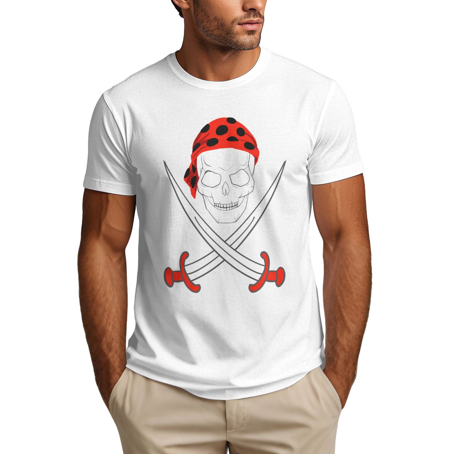 Skull Warrior Short Sleeve Cotton T-Shirt For Men