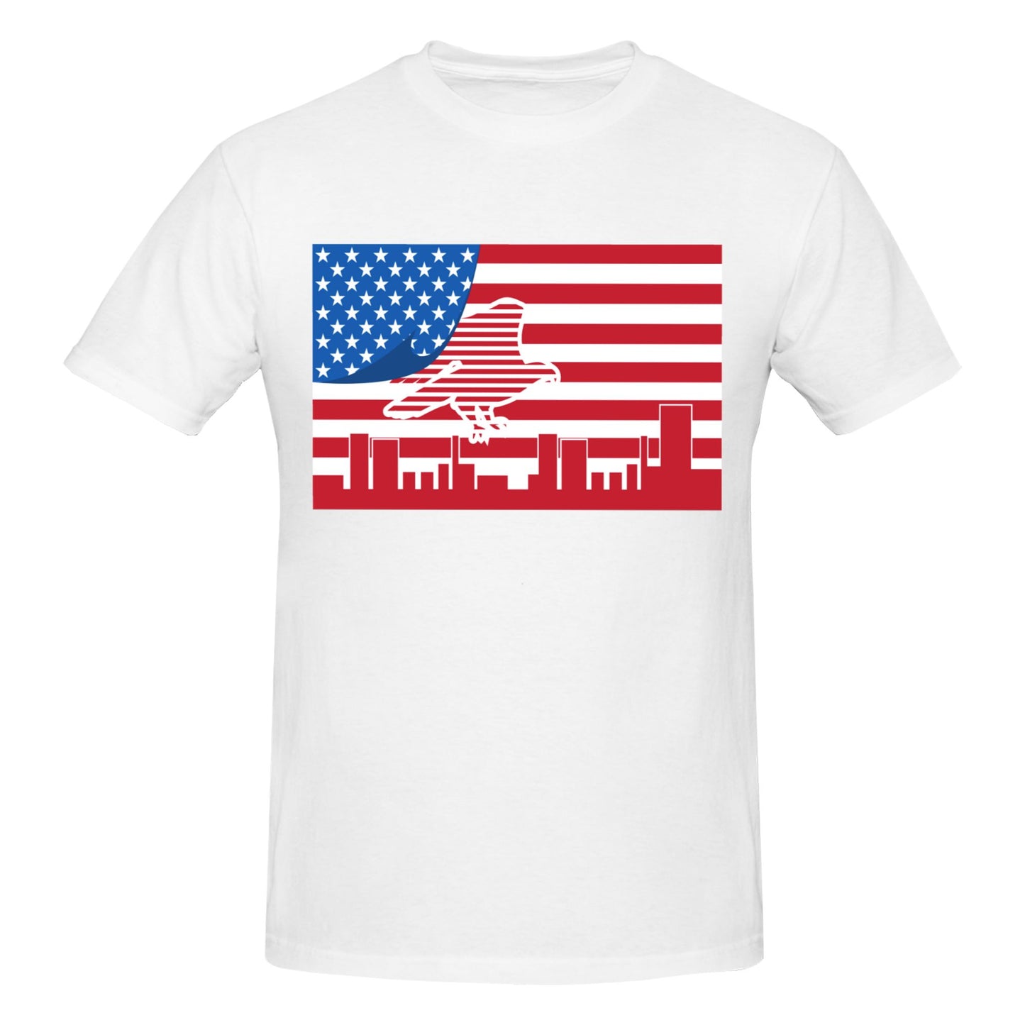 Flag Design Men's Short Sleeve Cotton T-Shirt