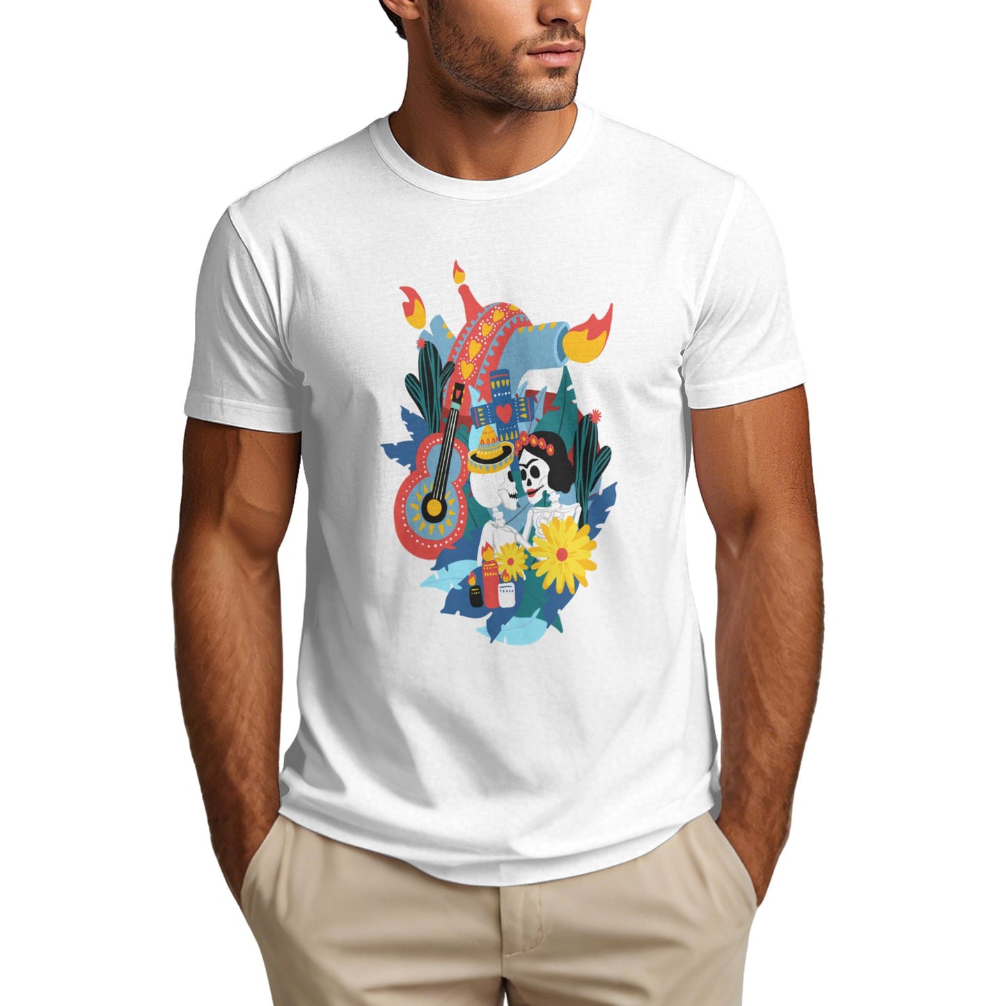 Mexico Printed Short Sleeve Cotton T-Shirt For Men