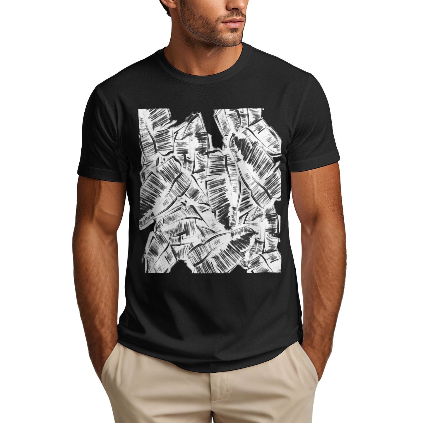 Leaves Short Sleeve Cotton T-Shirt For Men