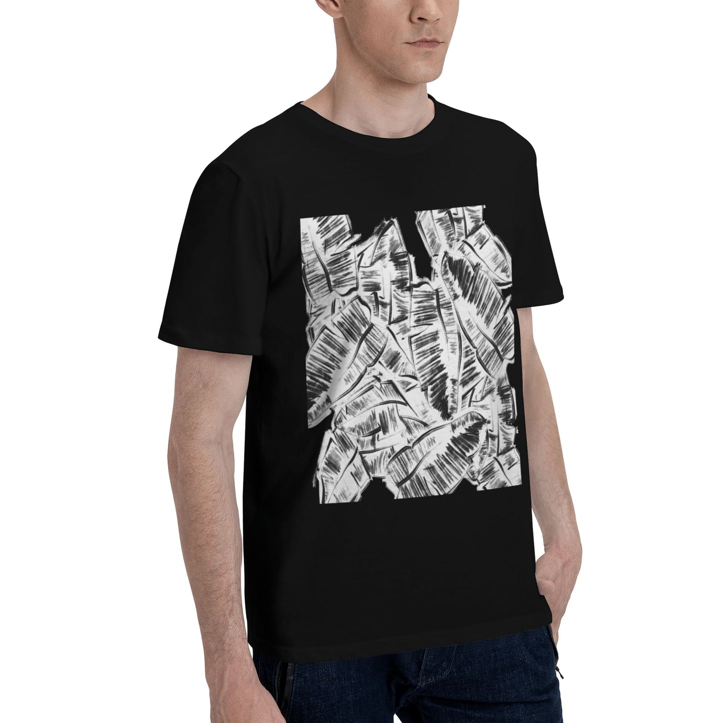 Leaves Short Sleeve Cotton T-Shirt For Men