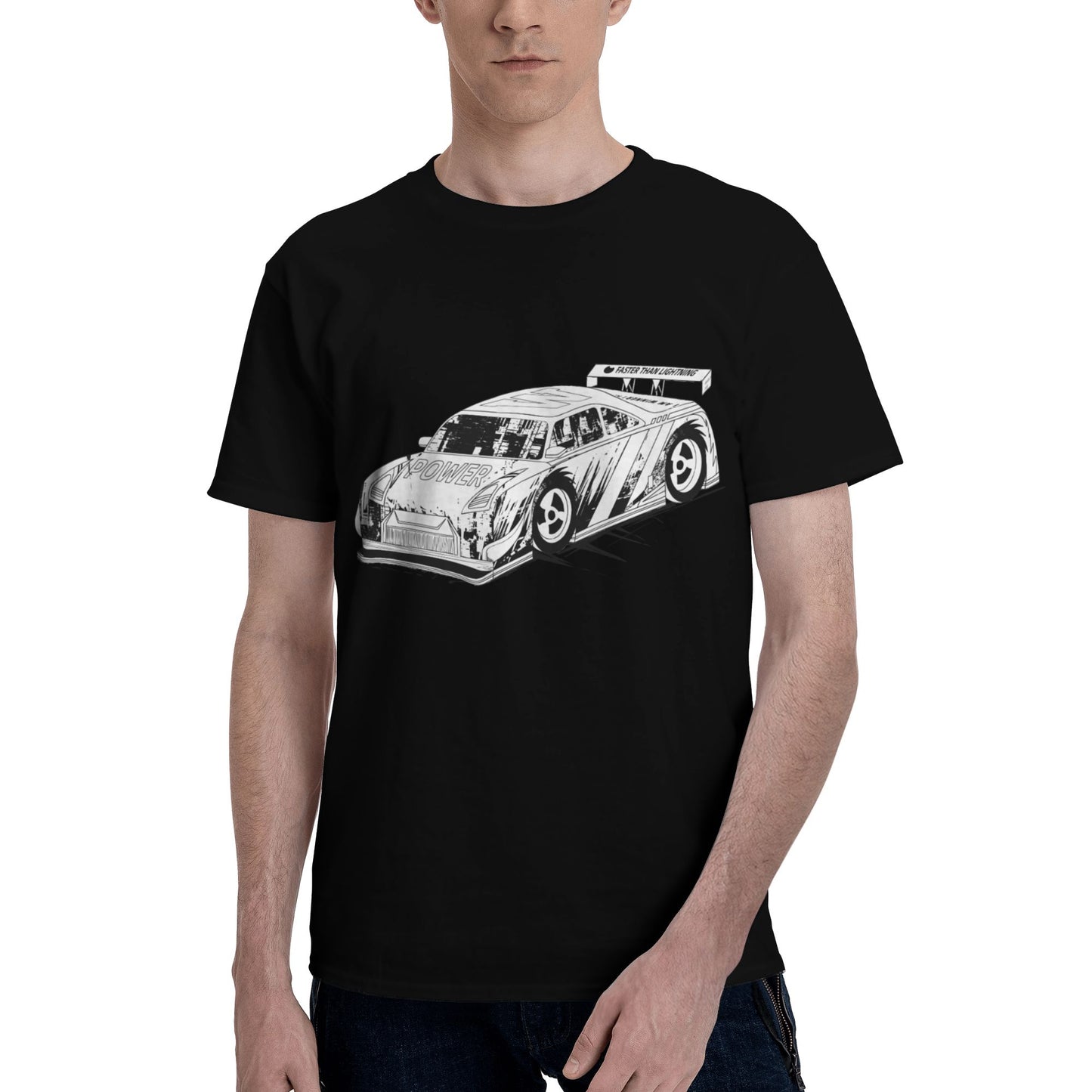 Racing Car Short Sleeve Cotton T-Shirt For Men