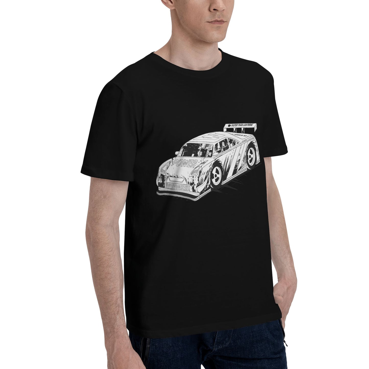 Racing Car Short Sleeve Cotton T-Shirt For Men