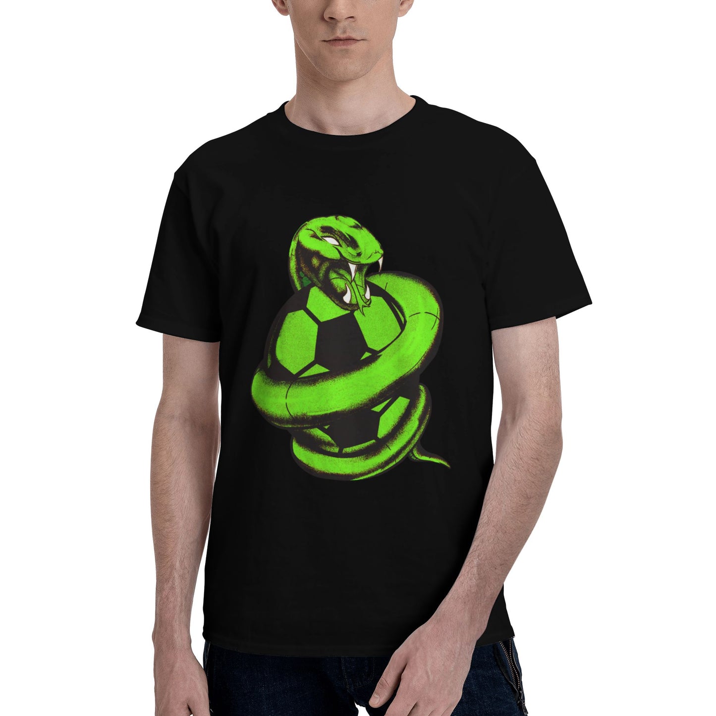 Big Snake Football Men's Short Sleeve Cotton T-Shirt
