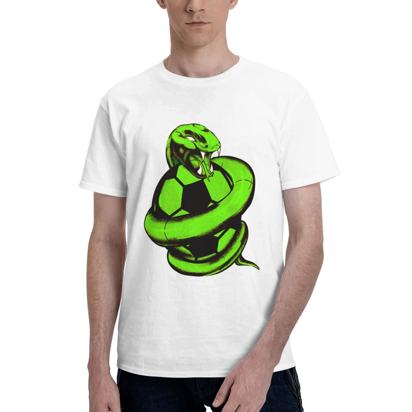 Big Snake Football Men's Short Sleeve Cotton T-Shirt