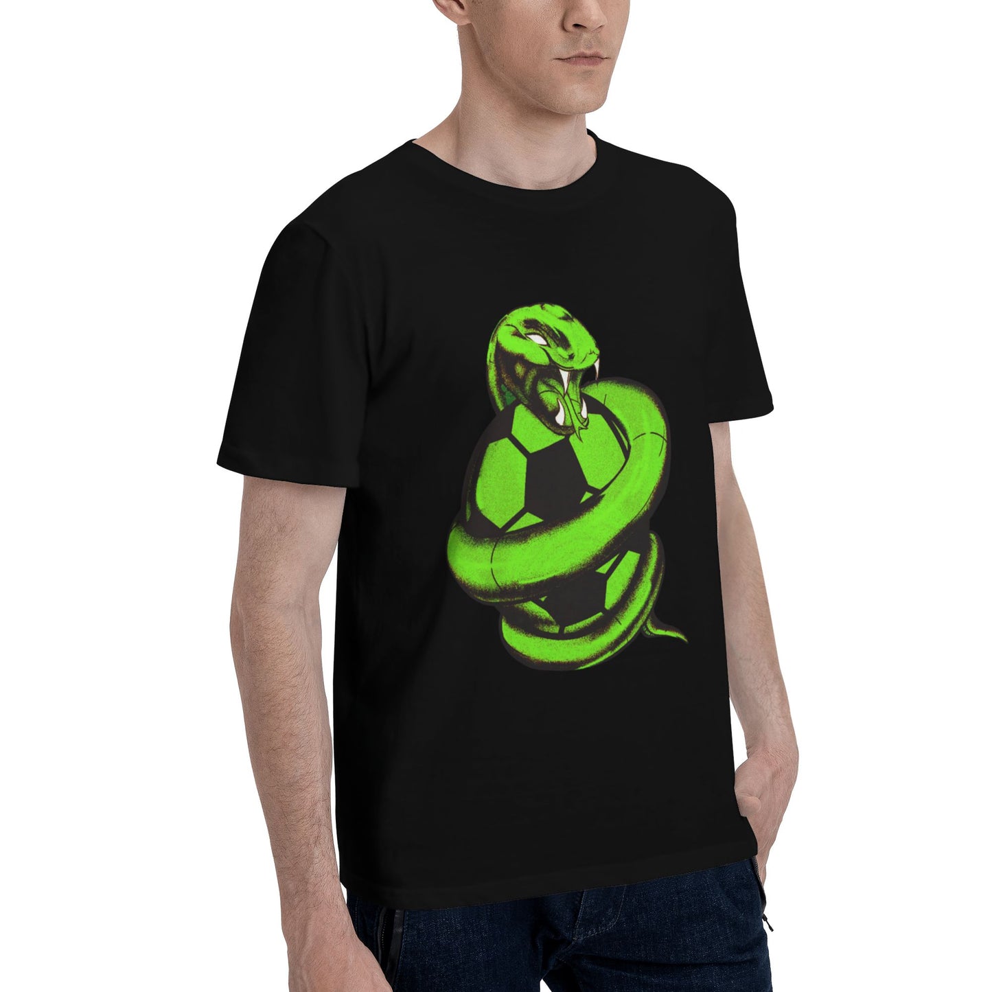 Big Snake Football Men's Short Sleeve Cotton T-Shirt