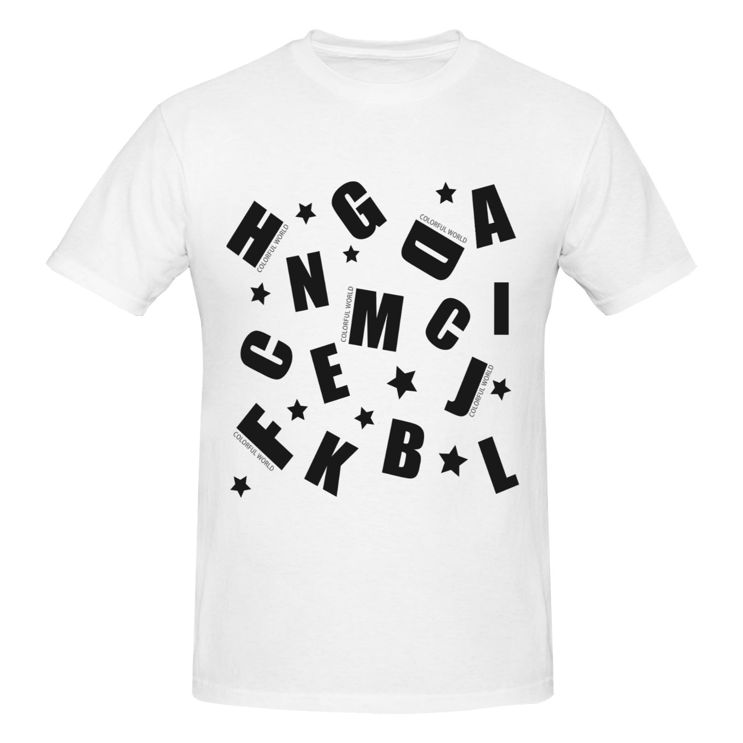 Letters Design Short Sleeve Cotton T-Shirt For Men
