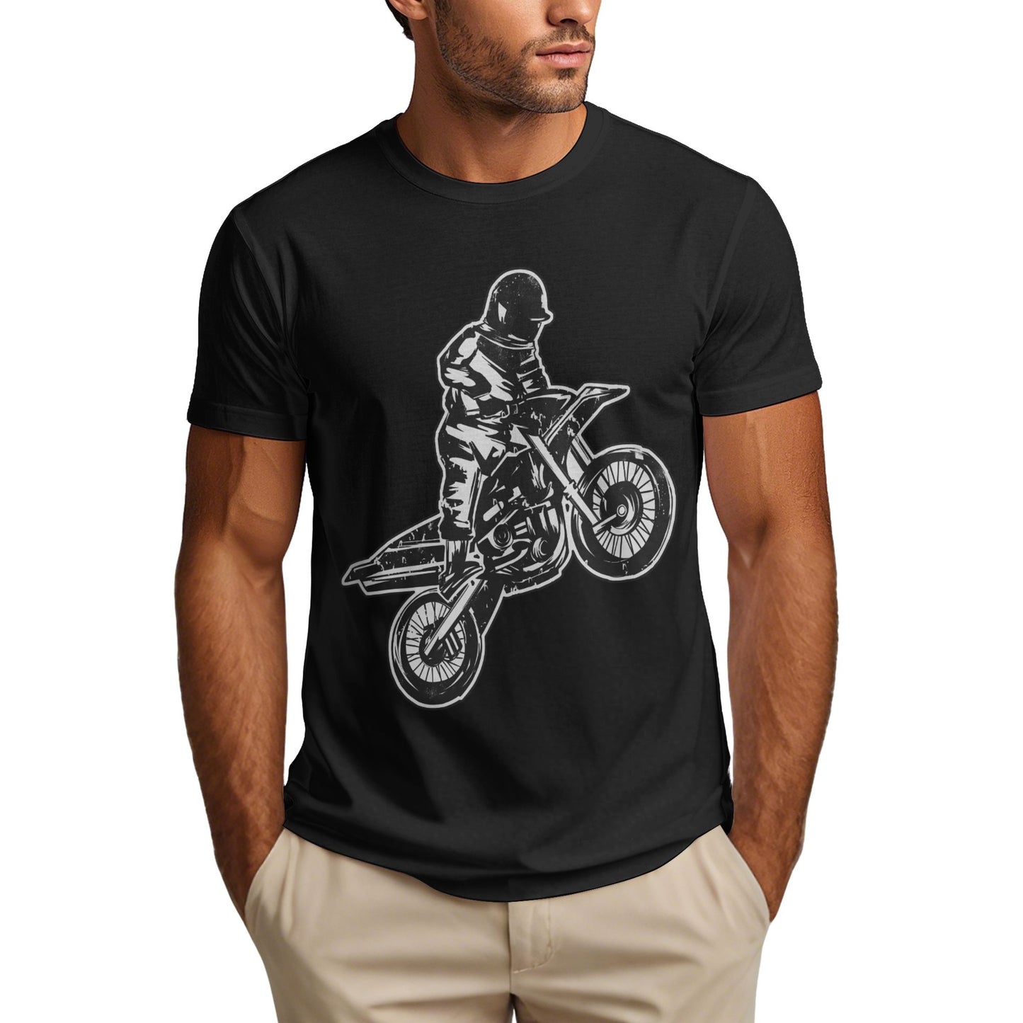 Rider Short Sleeve Cotton T-Shirt For Men