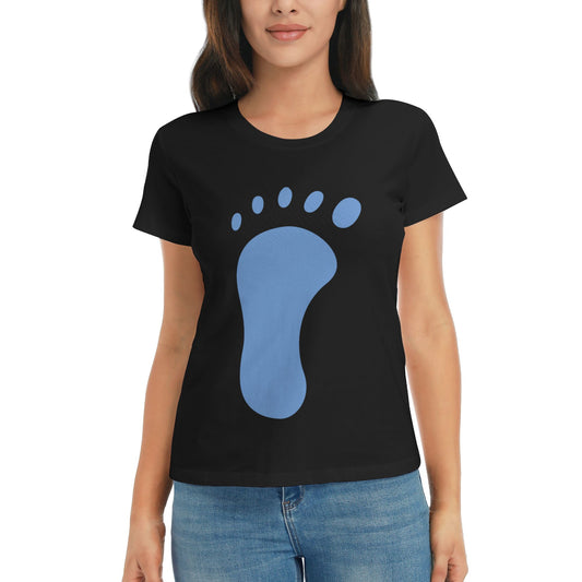Footprints Women's Short Sleeve Cotton T-Shirt