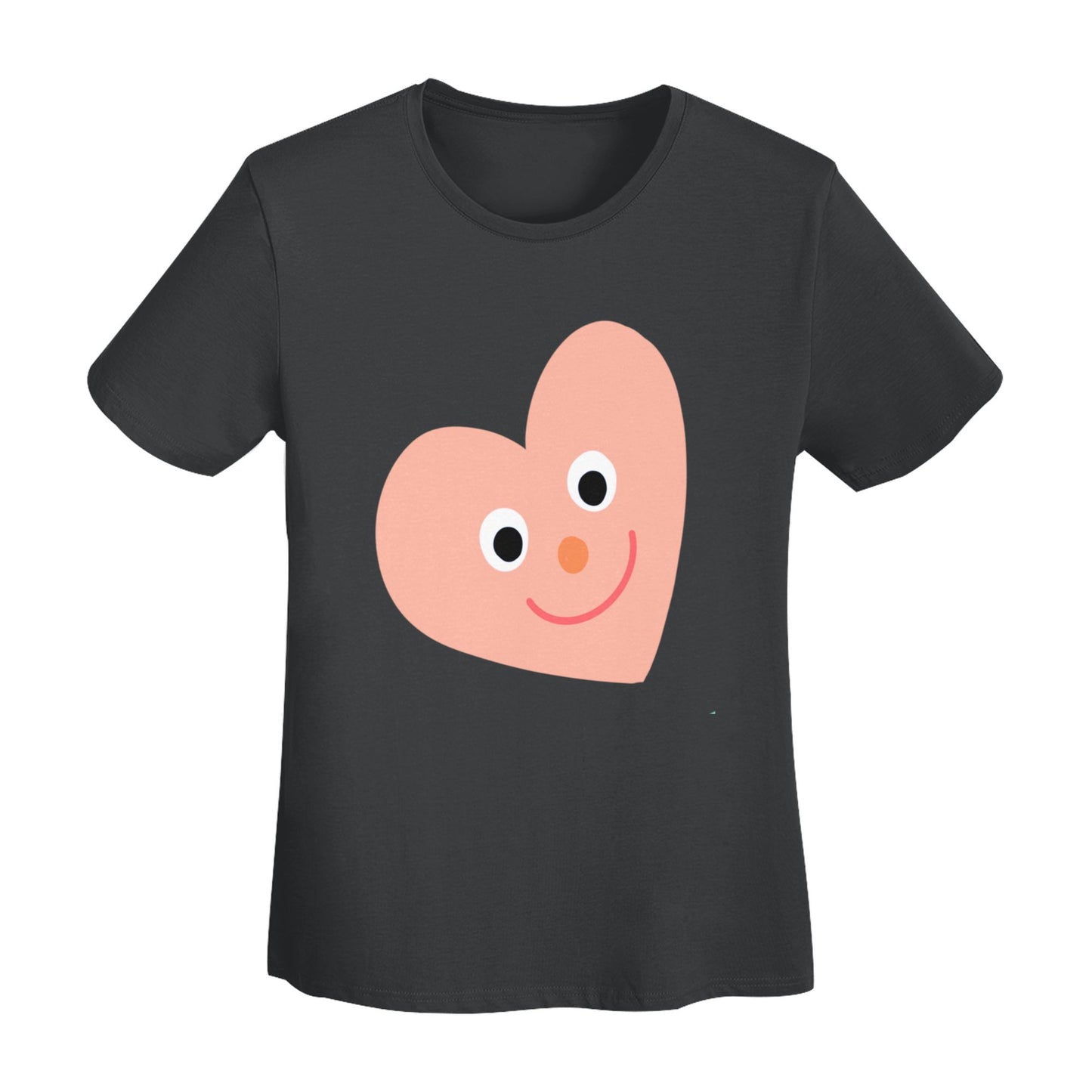 Pink Heart Women's Short Sleeve Cotton T-Shirt