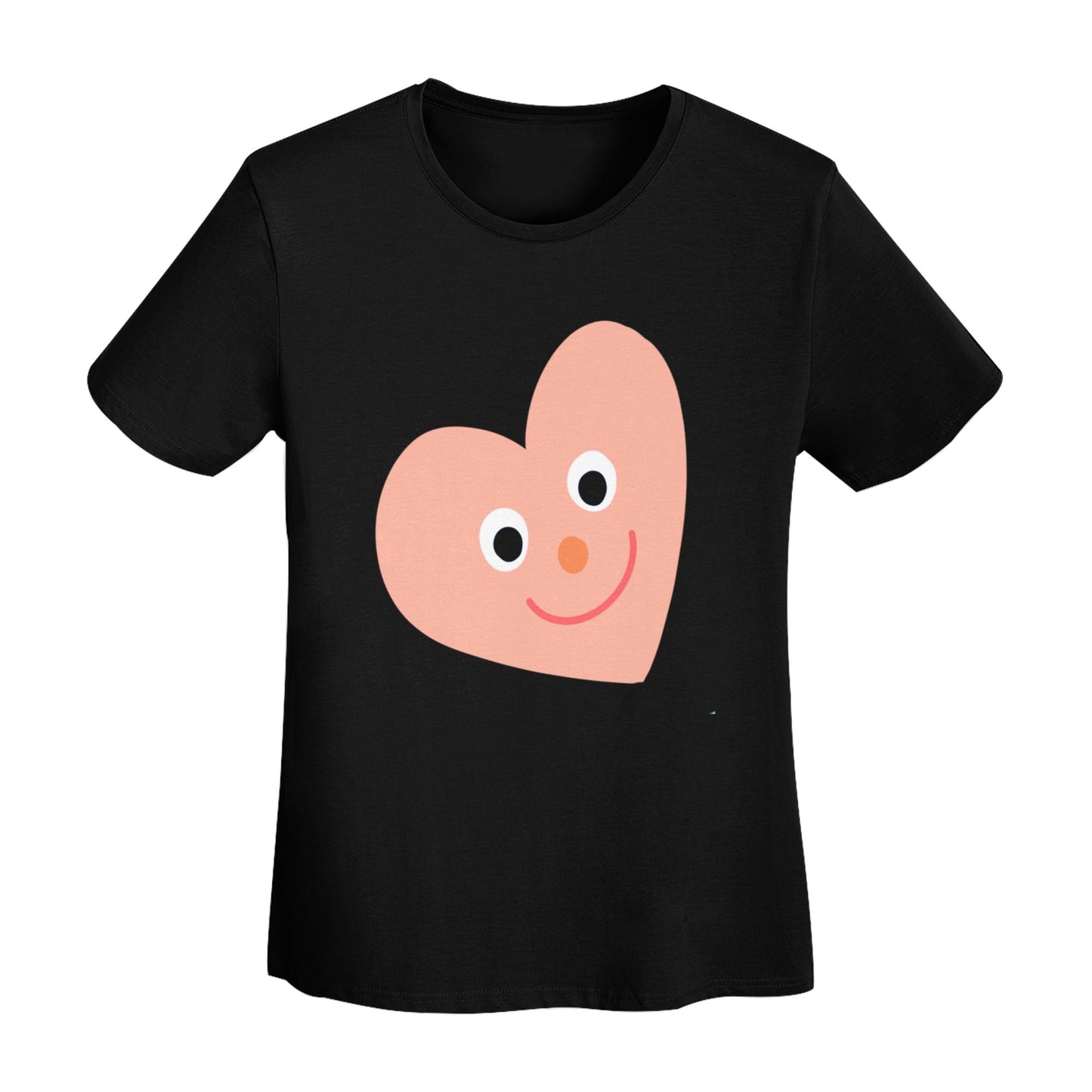Pink Heart Women's Short Sleeve Cotton T-Shirt