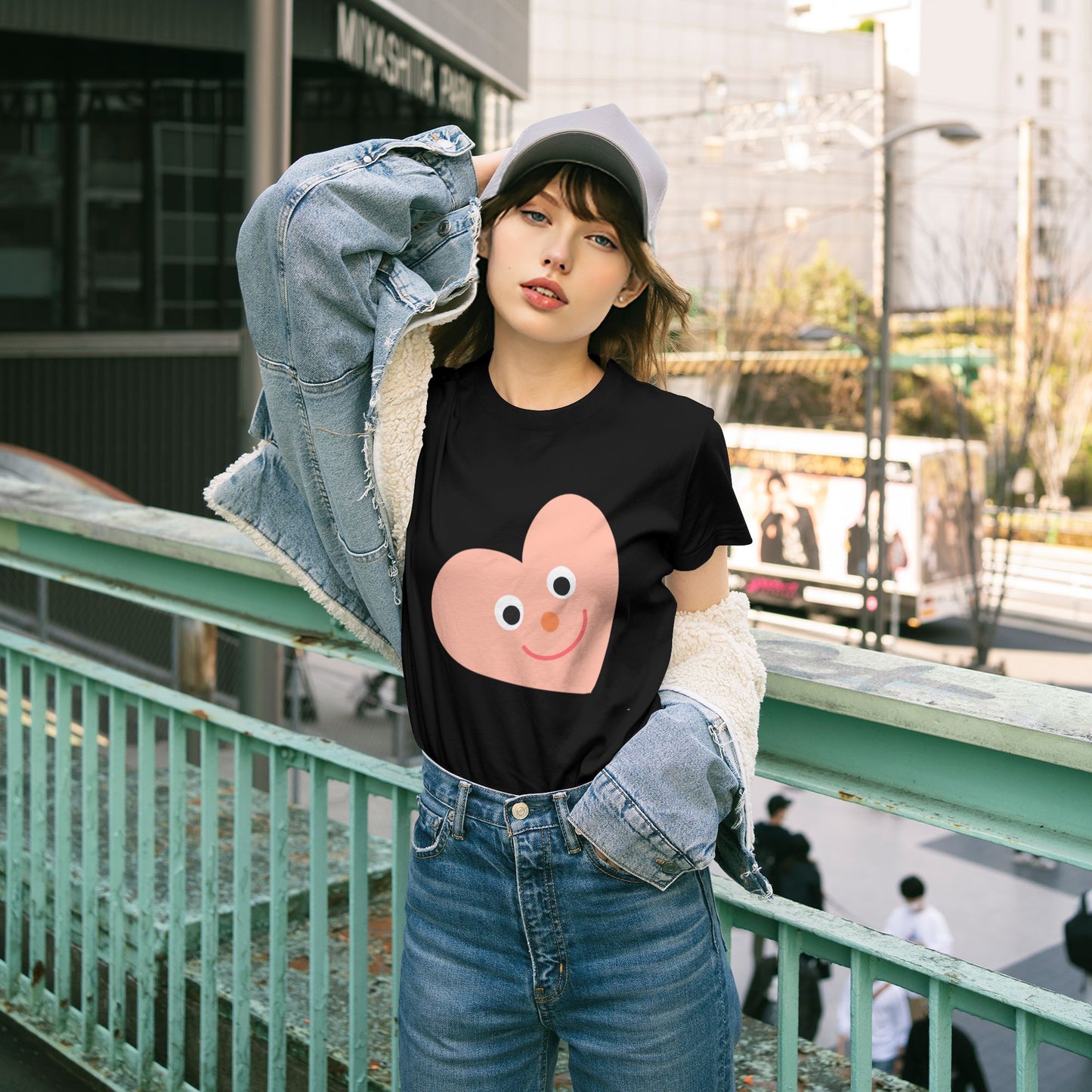 Pink Heart Women's Short Sleeve Cotton T-Shirt